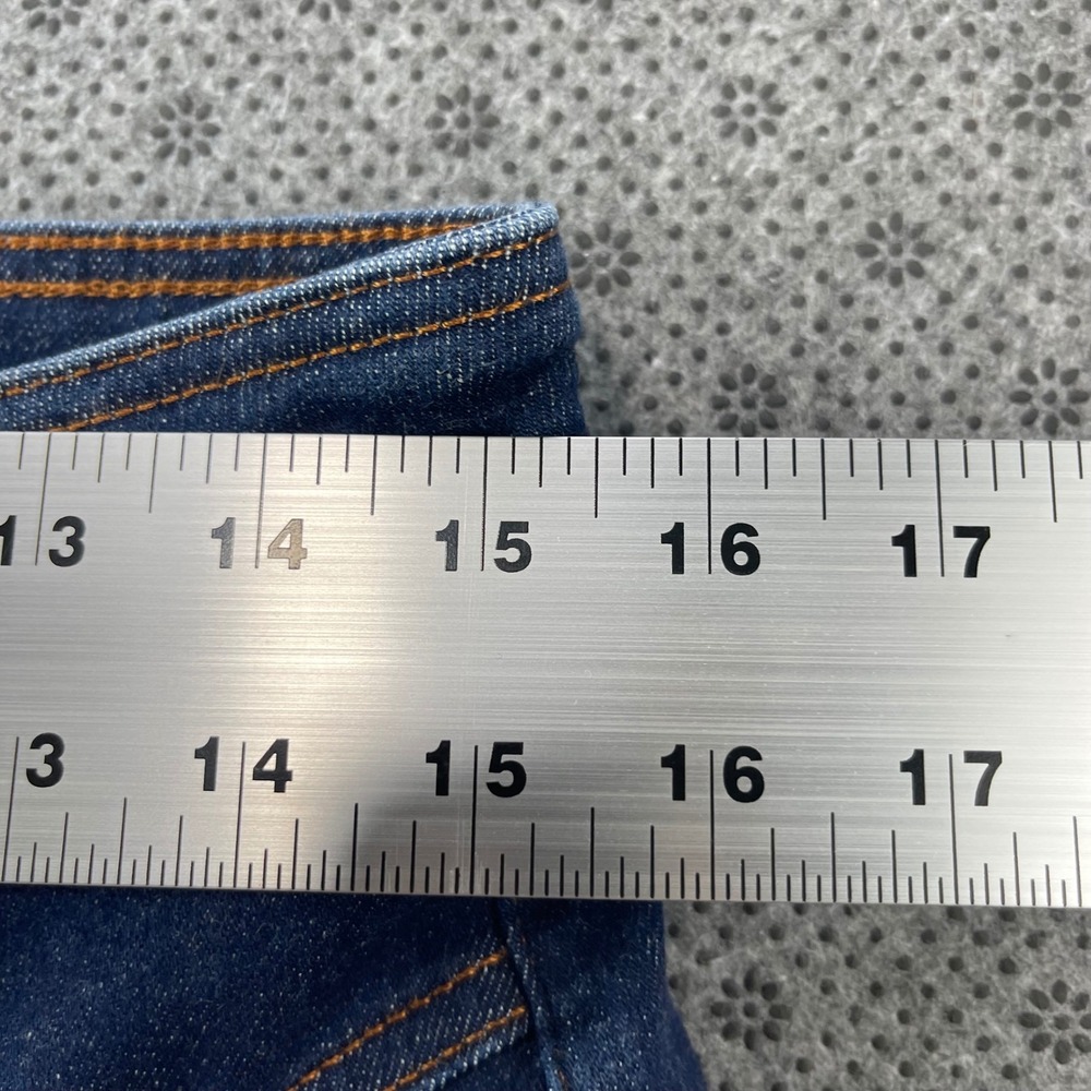 Pilcro Anthropologie Dark Wash Seam Detail Flare Jeans Size 31 Indigo Wide Leg - Picture 9 of 13